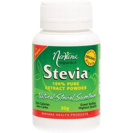 NIRVANA ORGANICS Stevia 100% Pure Extract Powder - Go Vita Burwood
