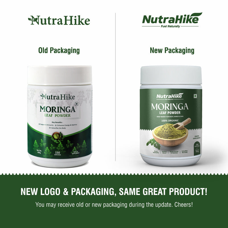 NutraHike Moringa Leaf Powder 450g – Superfood, Rich in Vitamins, Minerals & Antioxidants, Supports Energy, Immunity & Detox, Natural Green Powder for Health & Wellness
