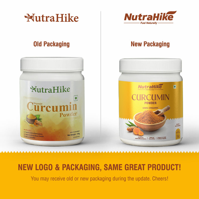 NutraHike Organic Curcumin Powder – 100% Pure Turmeric Extract with High Curcumin Content – Non-GMO, Vegan, Gluten-Free – Antioxidant & Anti-Inflammatory Superfood Supplement