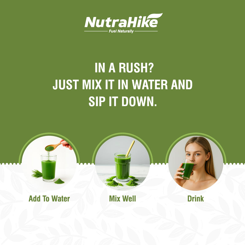 NutraHike Organic Barley Grass Powder 250g – Rich in Chlorophyll, Antioxidants & Nutrients, Supports Detox, Digestion & Immune Health, Natural Green Superfood for Wellness