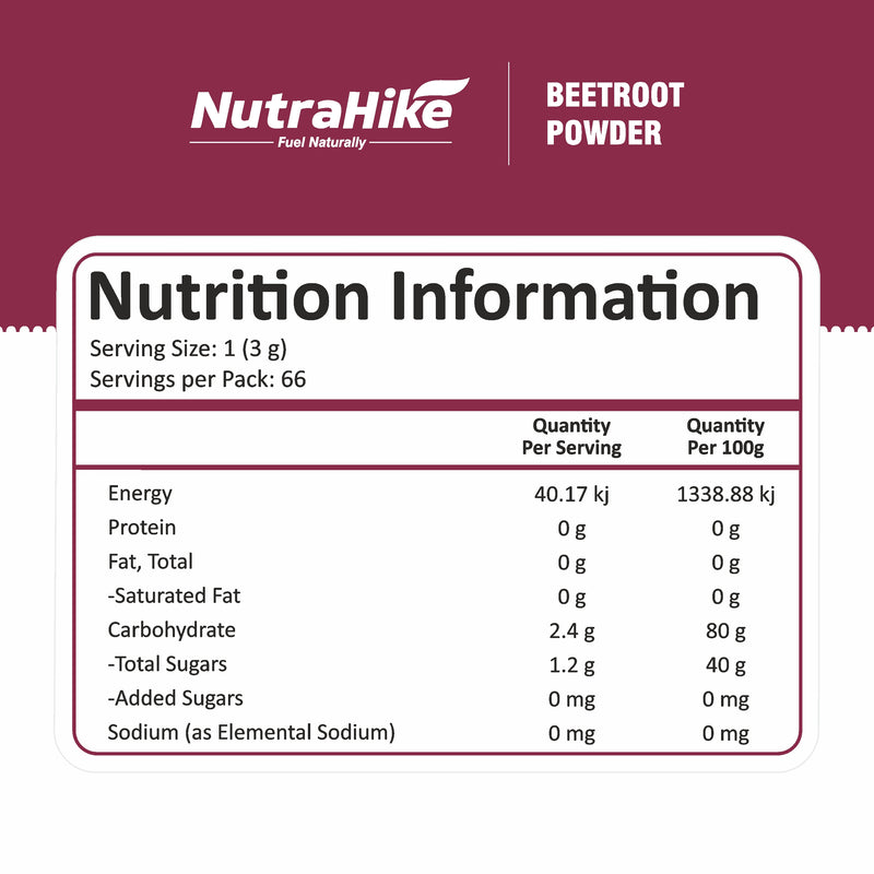 NutraHike Organic Beet Root Powder 200g
