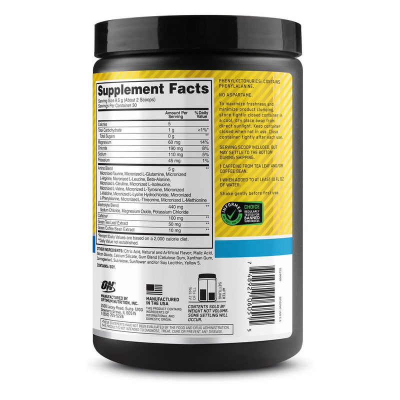 OPTIMUM NUTRITION ON Essential Amino Energy plus Electrolytes 285g