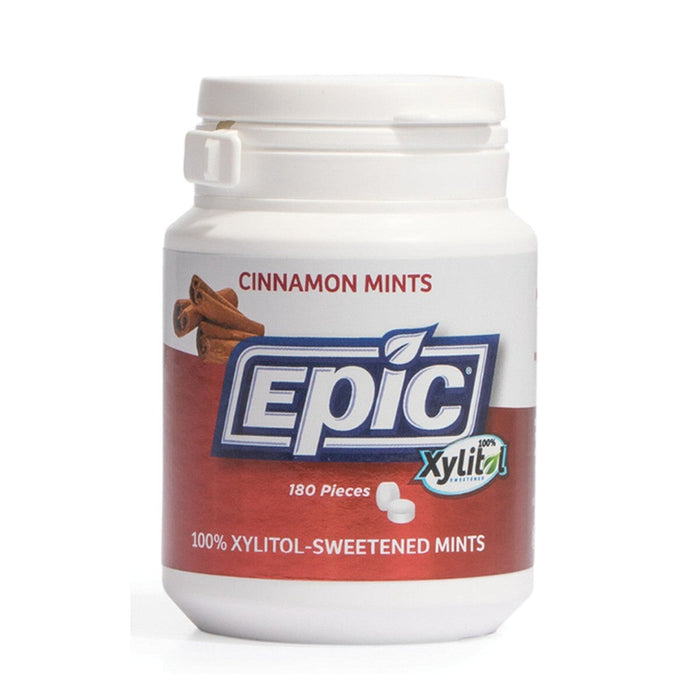 Epic Xylitol Mints Cinnamon 180 Piece Tub