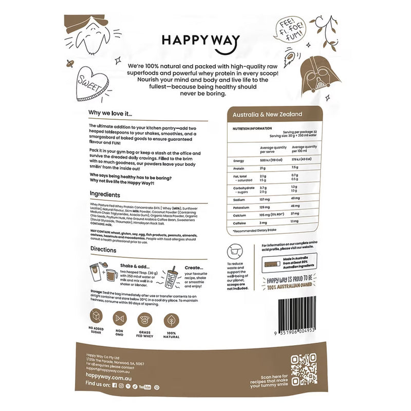 Happy Way Whey Protein Powder Coffee 1kg