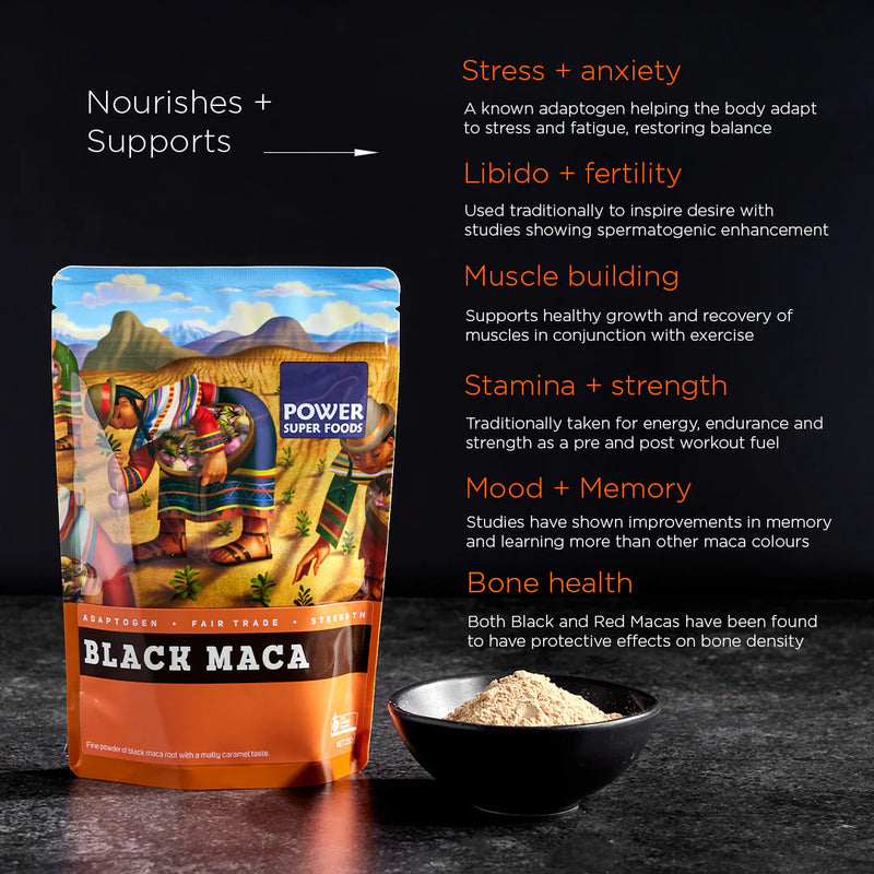 Power Super Foods Organic Black Maca powder 250g