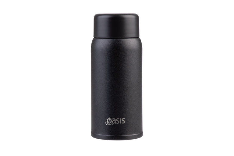 Oasis Mini Mini Insulated Drink Bottle 150ml Black - Double Wall Stainless Steel Thermos