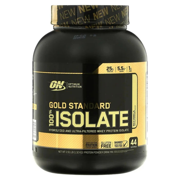 OPTIMUM NUTRITION Gold Standard 100% Isolate Protein Powder, Vanilla, 44 Servings, 2.91lb