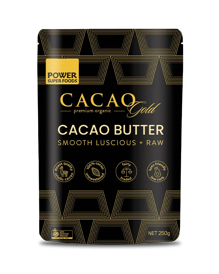 POWER SUPER FOODS Cacao GOLD Butter 250 grams - Certified Organic
