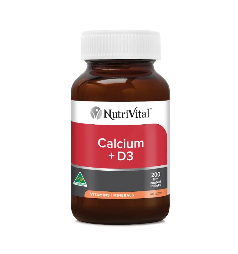 Nutri Vital Calcium + Vitamin D3 200 Tablets – Bone Health & Calcium Absorption Support