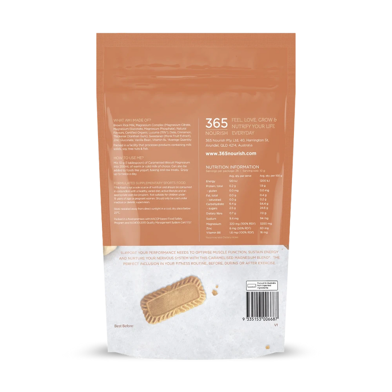 365 Nourish Caramelised Biscuit Magnesium Complex Powder 250g