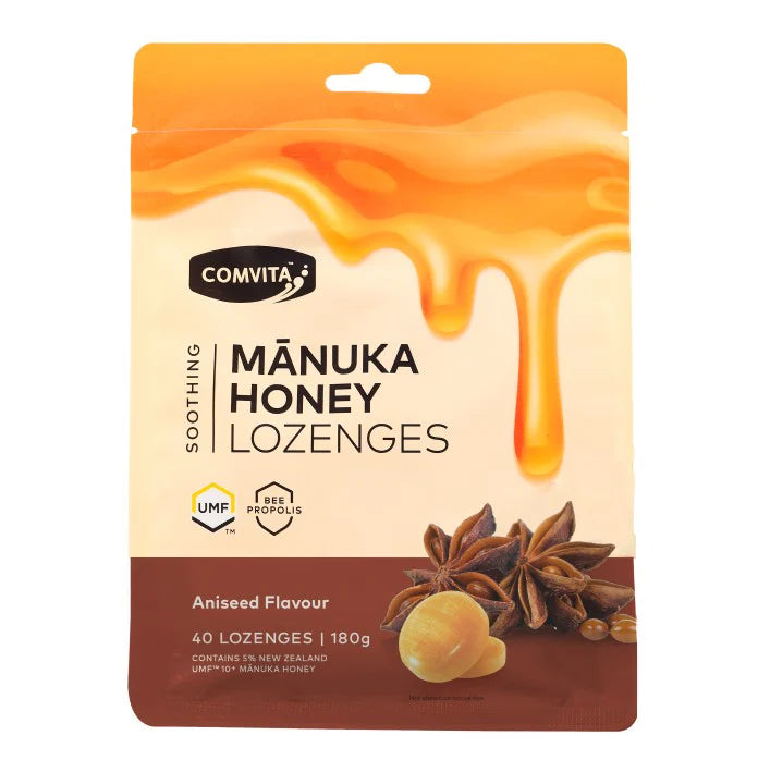 Comvita Soothing Manuka Honey Lozenges Aniseed Flavour 40pk