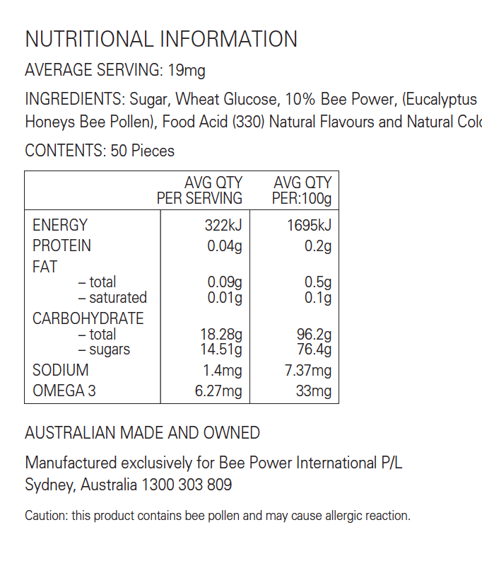 BEE POWER BEEPOPS LEMON LIME
