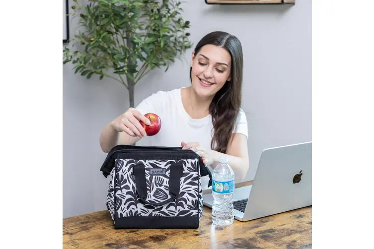 Sachi Insulated Lunch Bag (Monochrome Blooms)
