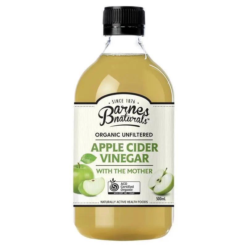 BARNES NATURALS Apple Cider Vinegar Unfiltered and Contains The Mother
