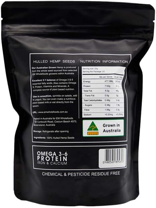 EM WHOLEFOODS Hemp Seeds Hulled Australian Grown