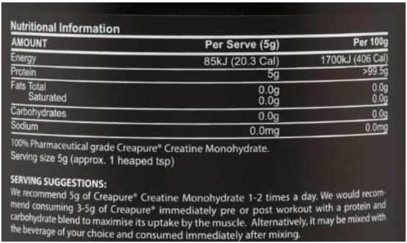 ATP Science Creatine Monohydrate 500g/ 100 serves