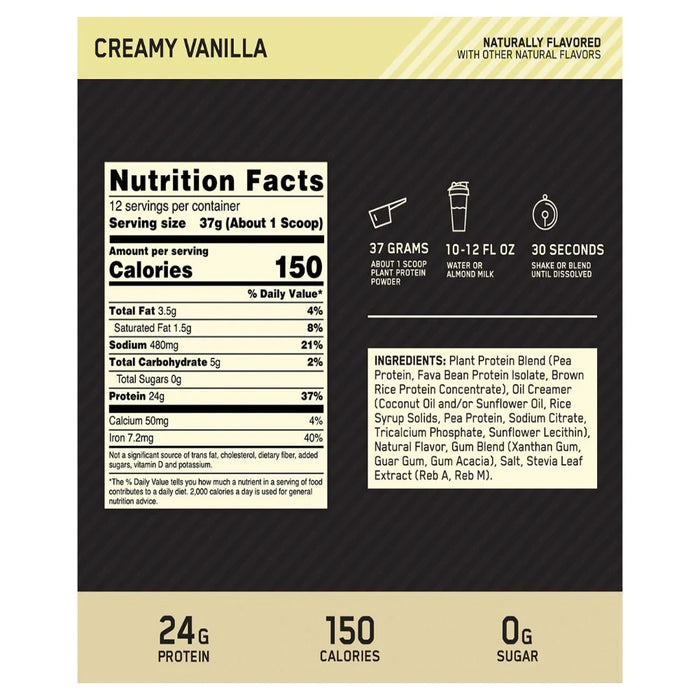 Gold Standard Plant Protein Creamy Vanilla 444g