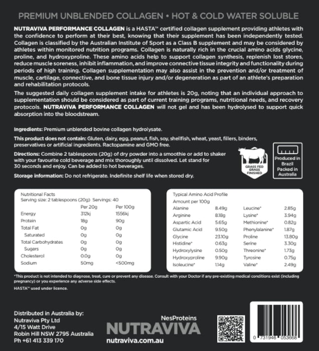 Nutraviva Performance Collagen 800g