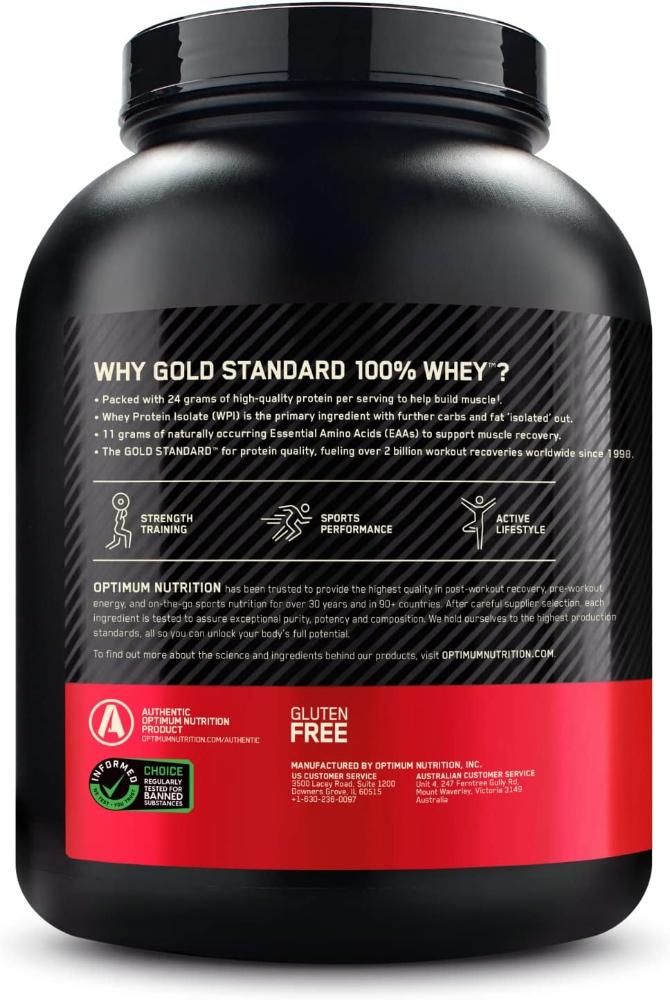 OPTIMUM NUTRITION Gold Standard 100percent Whey Protein Powder, Banana Flavour, 5lb / 2.27 kg