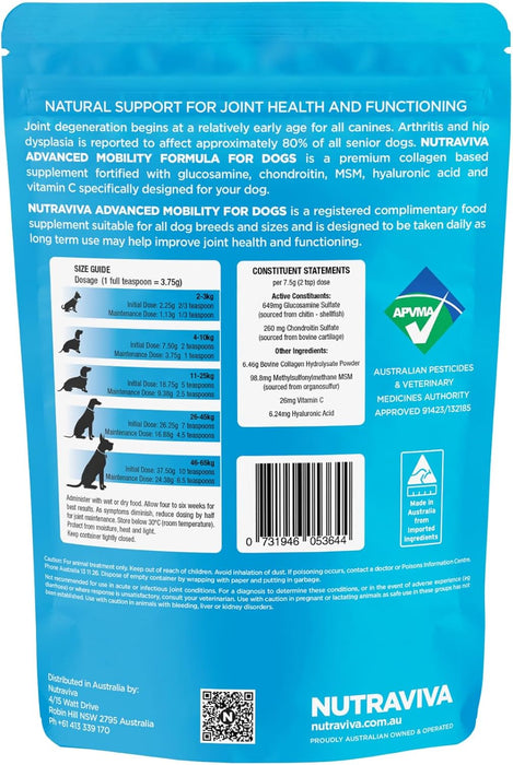 Nutraviva Advanced Mobility Formula for Dogs 250g