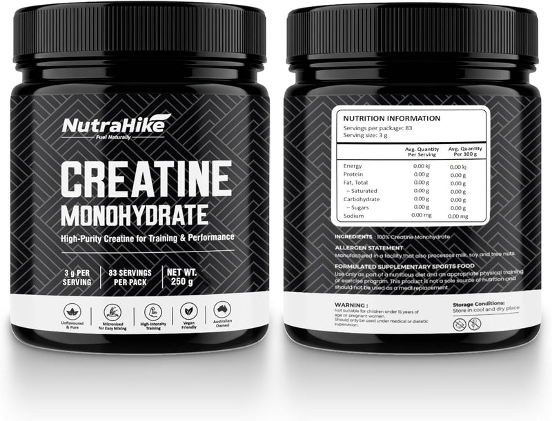 NutraHike Creatine Monohydrate Powder 250g Unflavoured