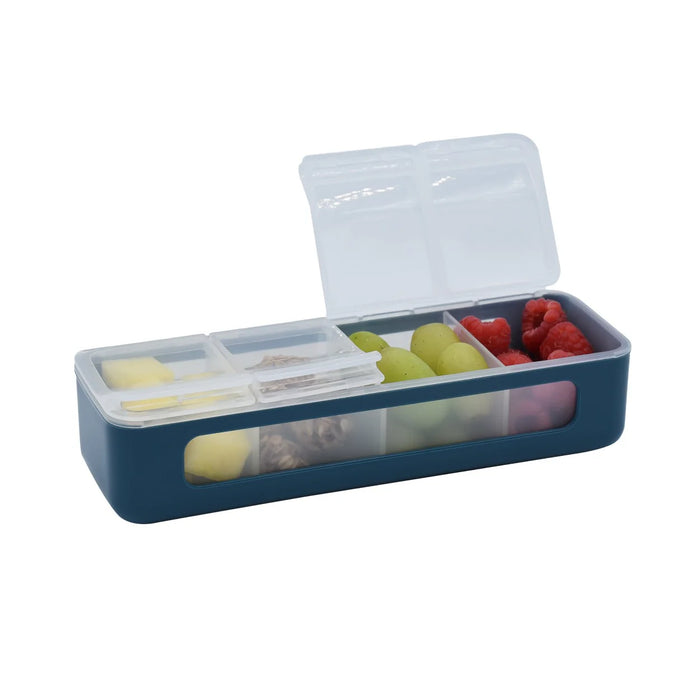 MELII Luxe 4 Compartment Snack Box (Blue)