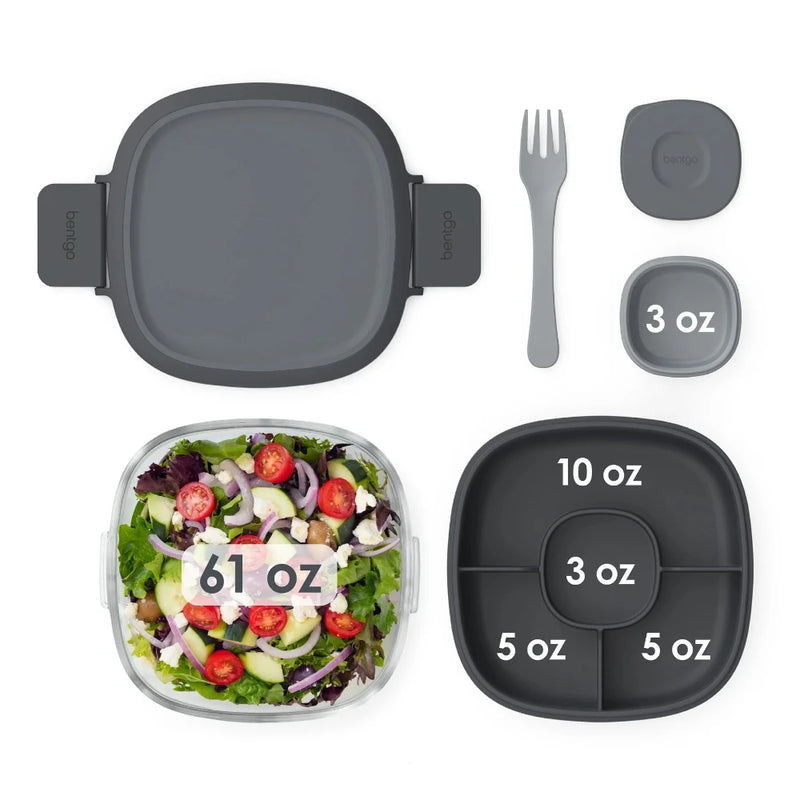 Bentgo Kid's Snap & Go Lunch Box (Dark Grey)