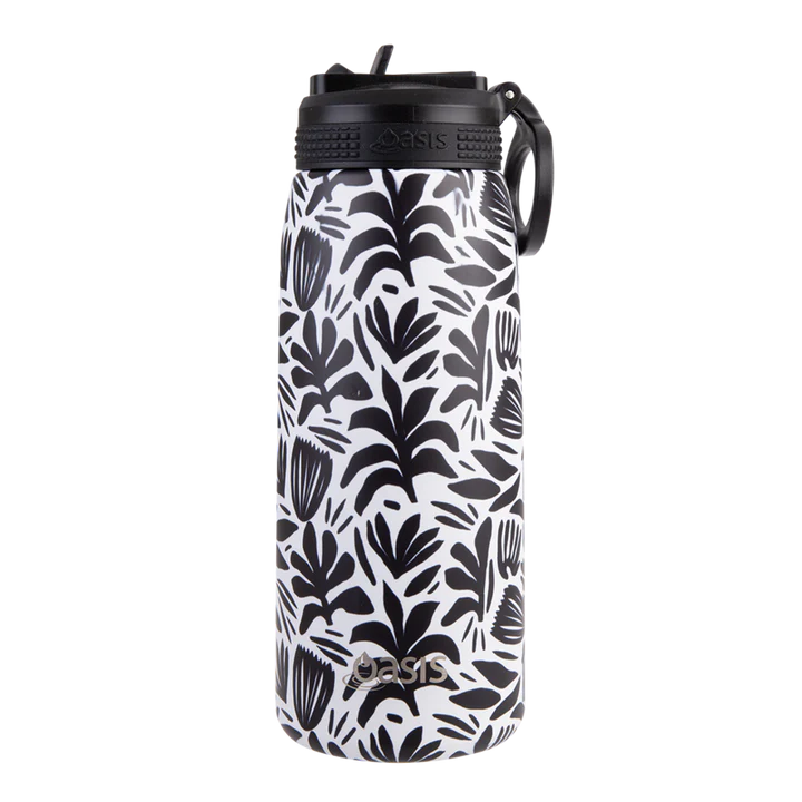 Oasis Sports Bottle 780ml (Monochrome Blooms)