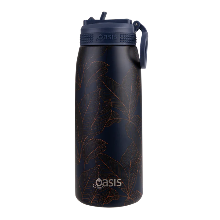 Oasis Sports Bottle 780ml (Navy Leaves)