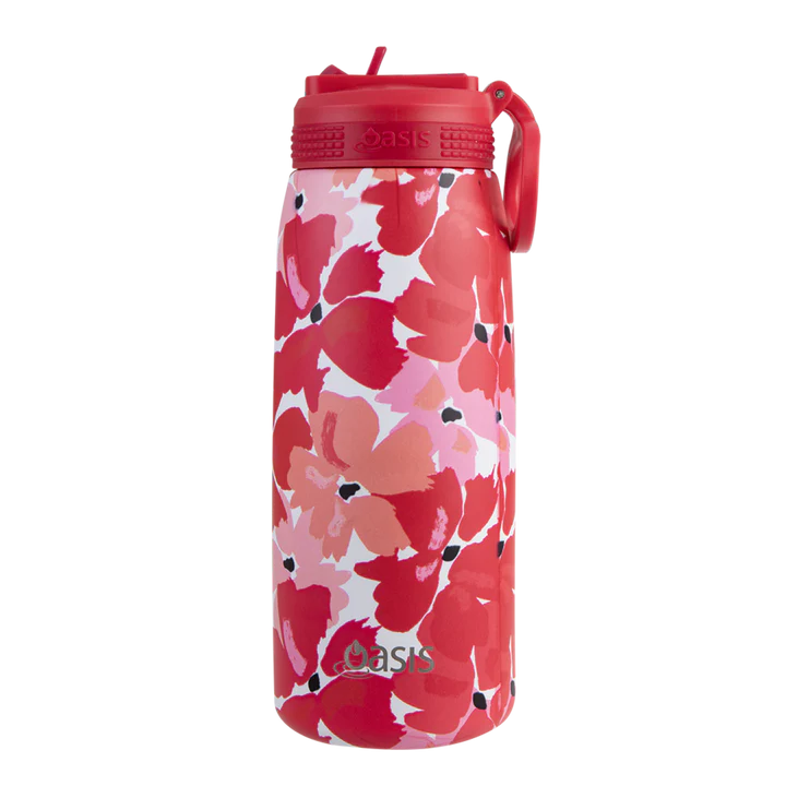 Oasis Sports Bottle 780ml (Red Poppies)