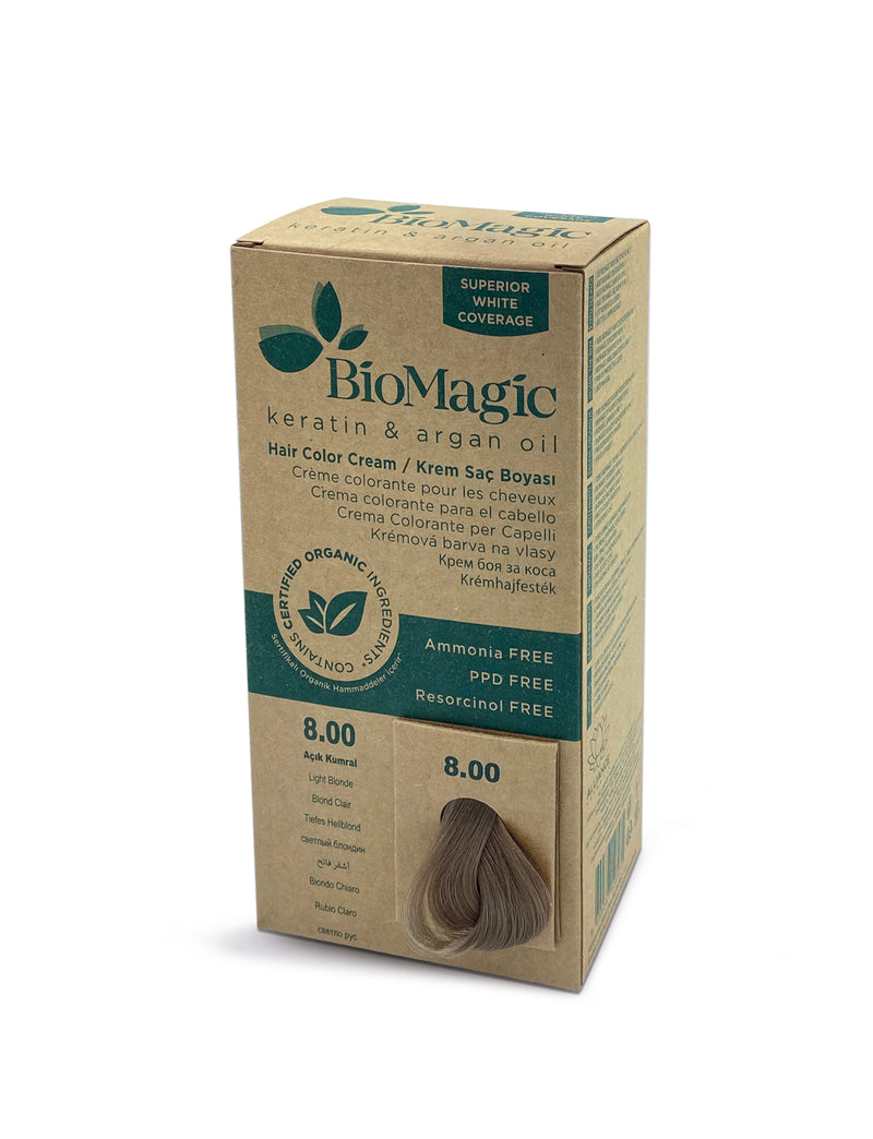 Bio Magic Hair Colour Light Blonde 8.00 With Keratin & Argan Oil | Ammonia Free, PPD Free, Resorcinol Free