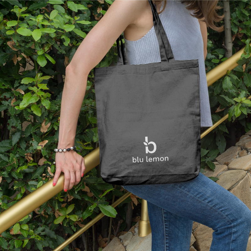 Blue Lemon Black Tote