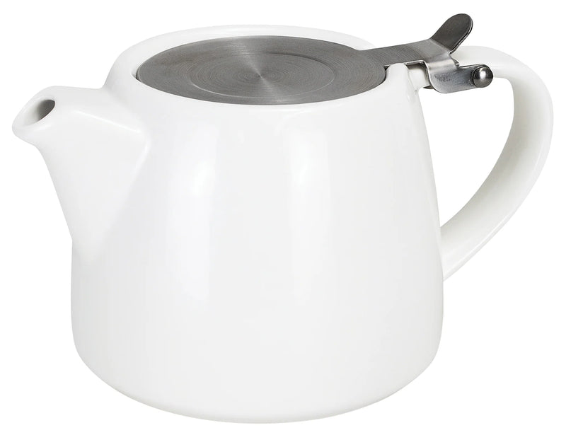 BL White Ceramic Tea Pot w Strainer 500ml