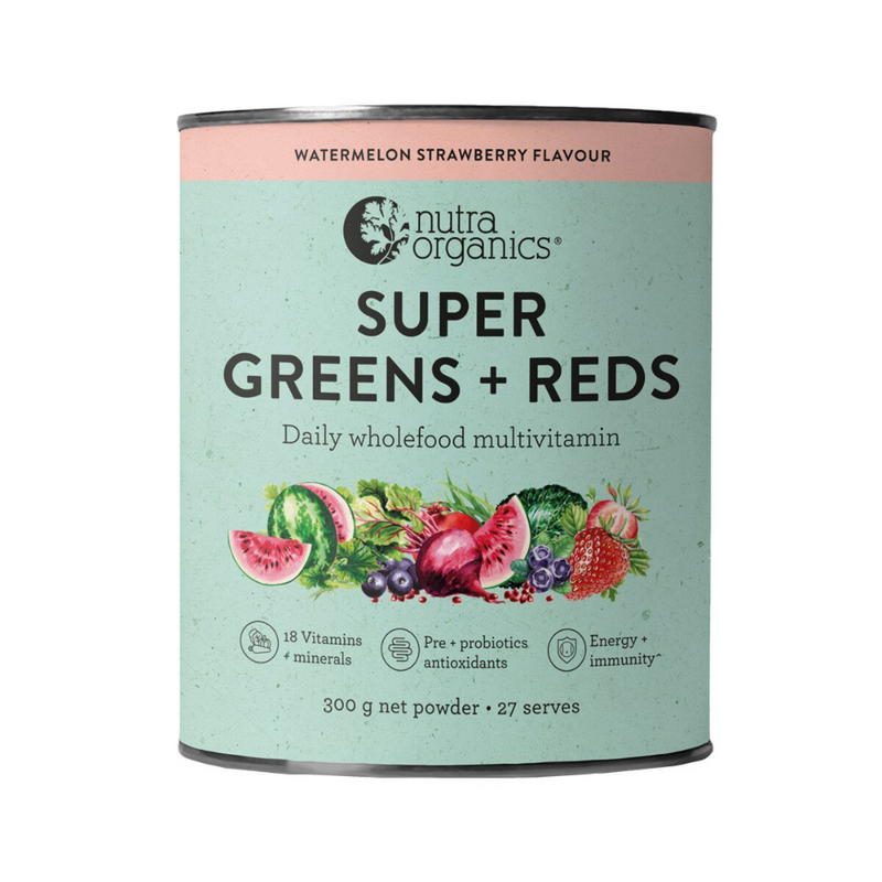 Nutra Organics Super Greens + Reds Watermelon 300g