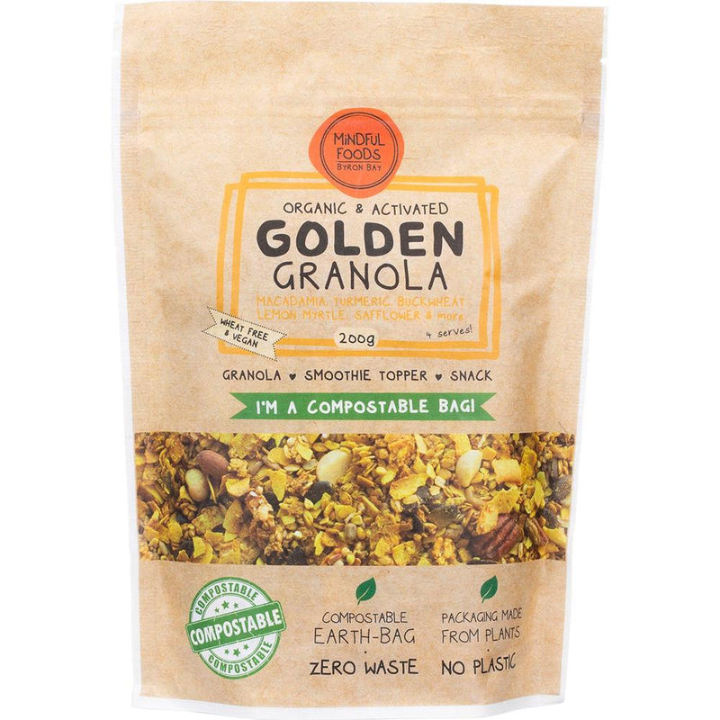 Mindful Foods Organic & Activated Golden Granola Sml 200g