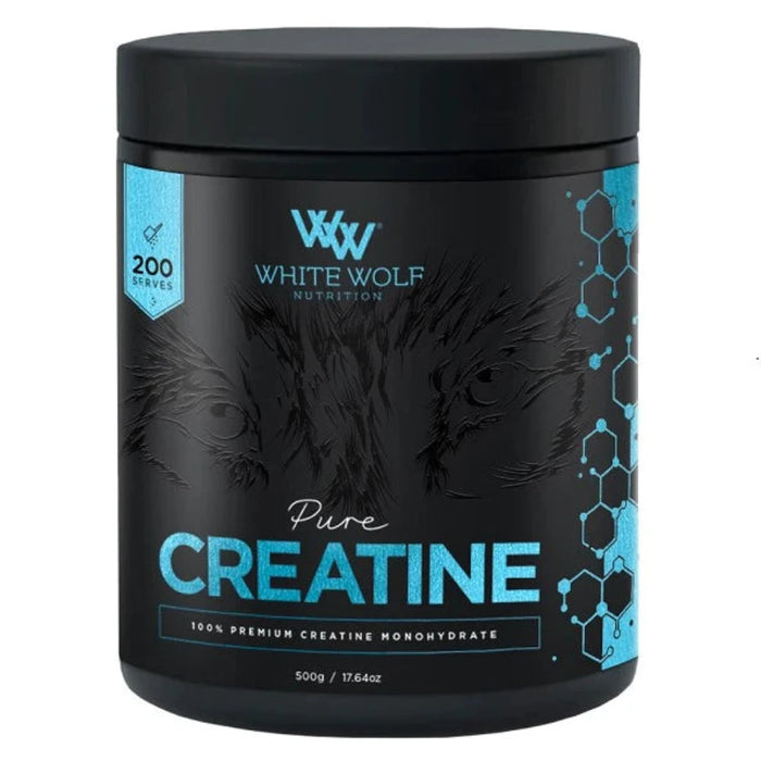 White Wolf Nutrition Creatine, 200 serves, 500g, 100% Premium Creatine Monohydrate