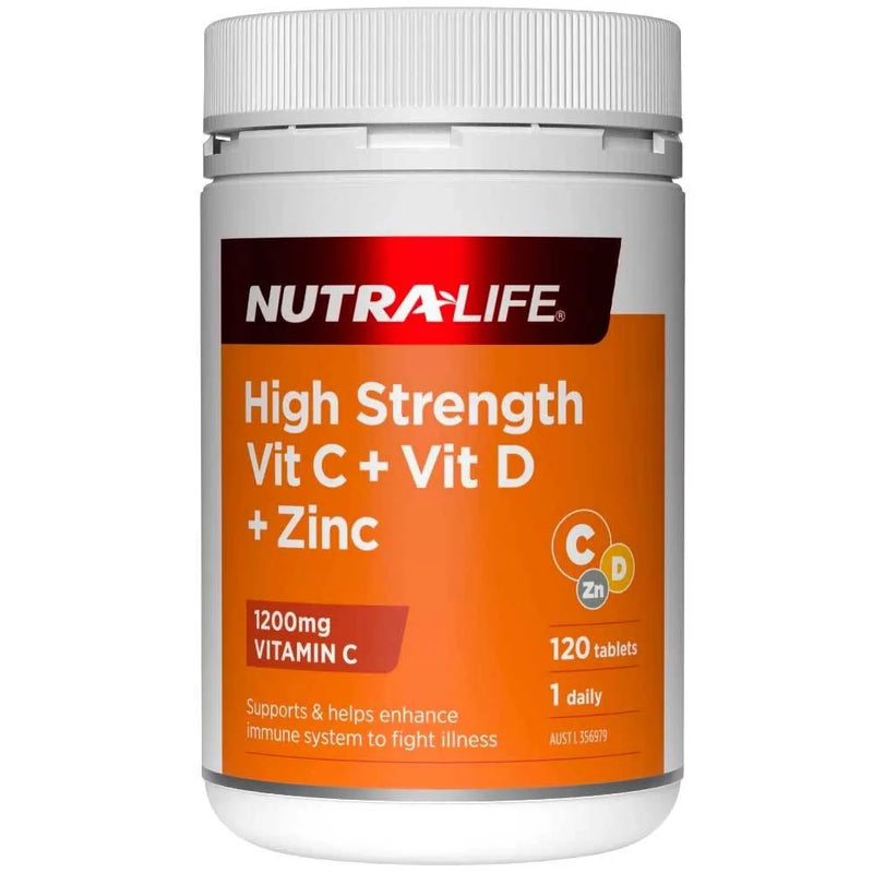Nutralife NL High Strength VIT C + VIT D + ZINC 120 tablets