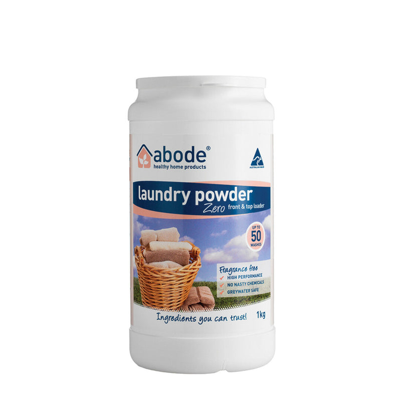Abode Laundry Powder Front and Top Loader Zero 1kg