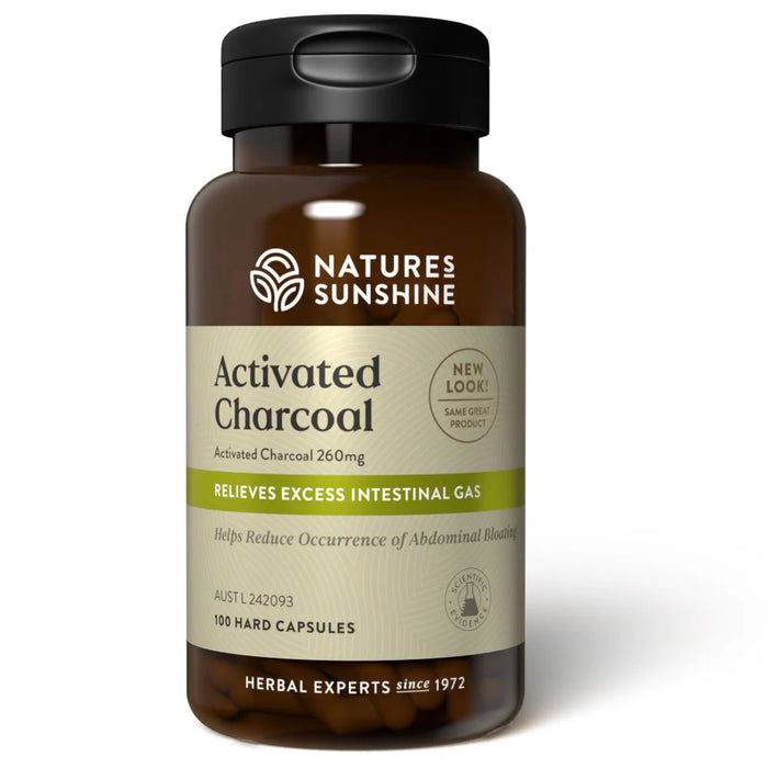 NATURES SUNSHINE Activated Charcoal 260mg 100c