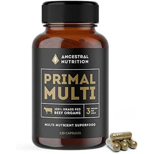 Ancestral Nutrition Primal Multi Beef Organ Ancestral Nutrition Capsules 100percent GrassFed Beef Liver Heart and Kidney