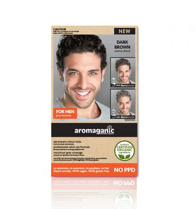 AROMAGANIC Vegan Mens Dark Brown Natural