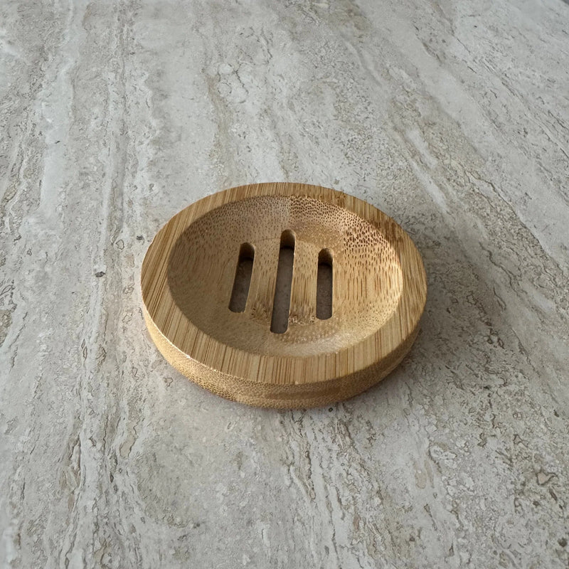 Cooki Haircare Round Bamboo Bar Drainer Dish