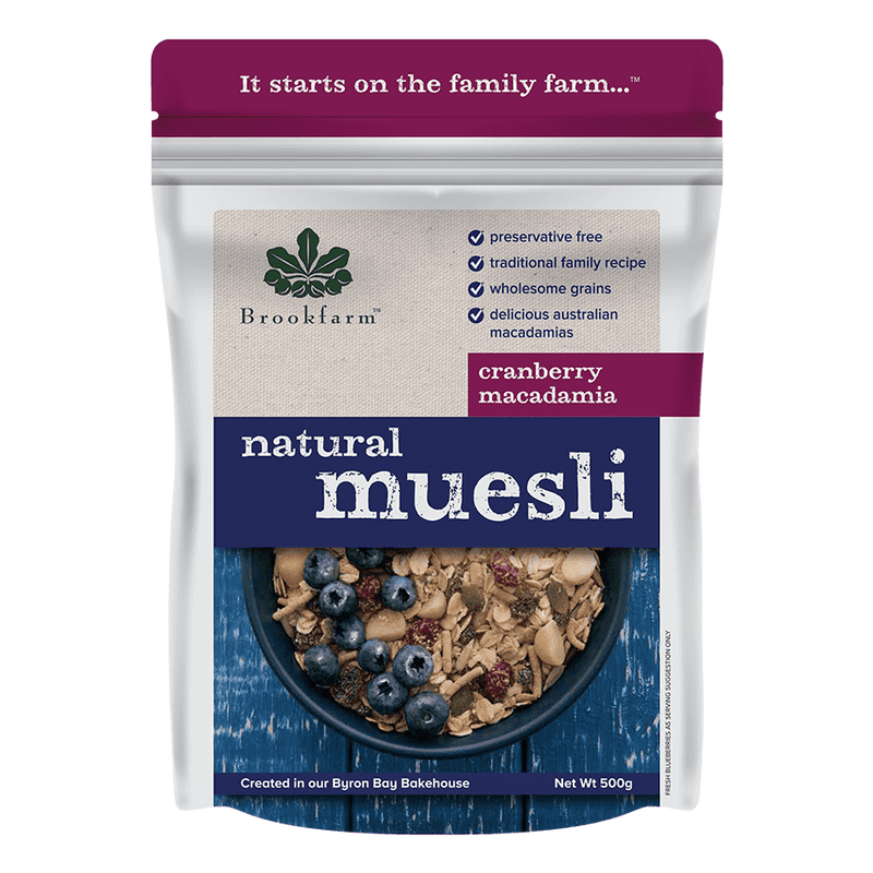 Brookfarm Natural Muesli Macadamia and Cranberry