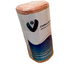 VICMEDICAL SUPPLY Cotton Compression Bandage 10cm x4m Streched - Medium to Heavy Support