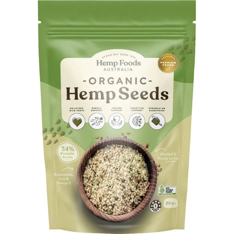 HEMP FOODS AUSTRALIA Organic Hulled Hemp Seeds 114g