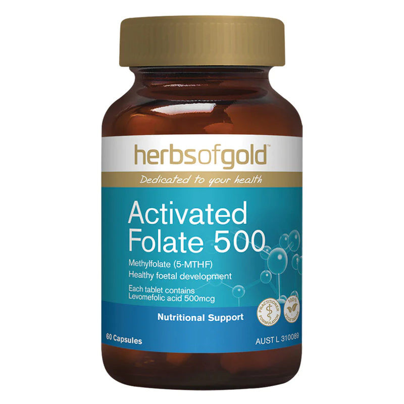 Folate Acticated HERBS OF GOLD Activated Folate 500 60c - Go Vita Burwood