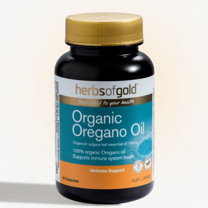 HERBS OF GOLD Organic Oregano Oil 60c - Antioxidant, Supports immune system health, Supports general health and wellbeing