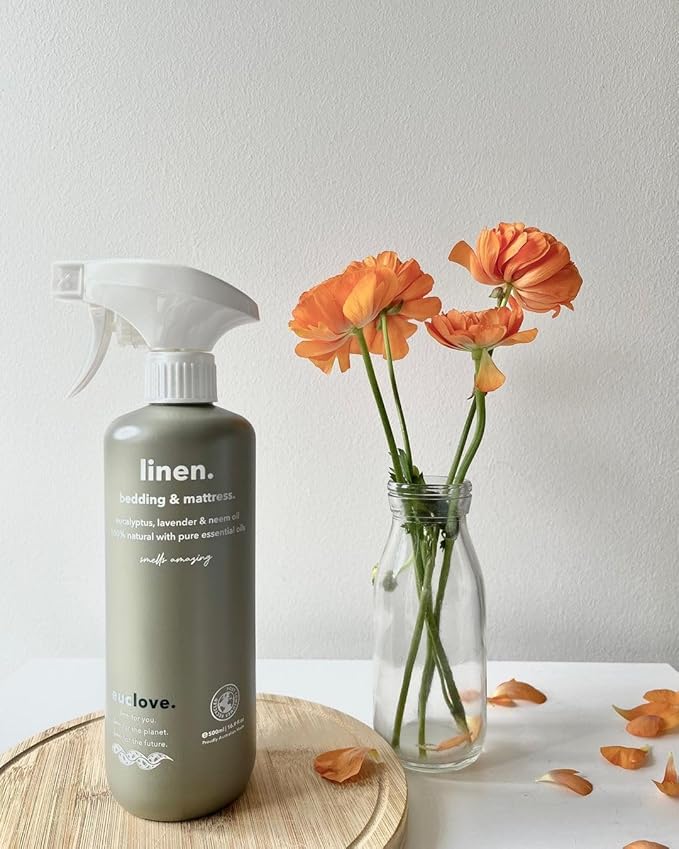 Euclove Natural Linen & Bedding Spray – 300 ml | Vegan Linen & Mattress Freshener with Neem, Eucalyptus & Lavender
