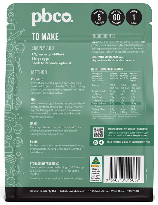 PROTEIN BREAD CO Sunfl. and Linseed Breadmix 340G