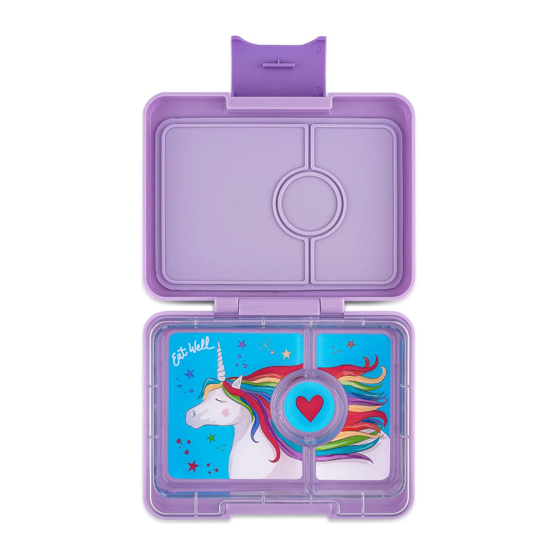 Yumbox Snack Box 3 Compartment Lavande Purple Unicorn